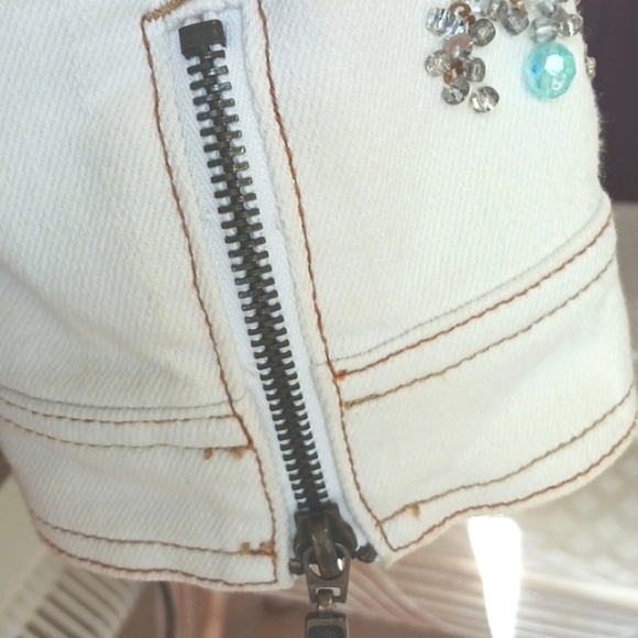 Vintage Cache New... White denim jacket,embellishments,size S, - Picture 8 of 16